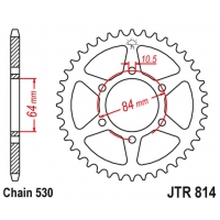 JT ZĘBATKA TYLNA 814 44 SUZUKI GSX 400 '80-84 (81444JT) (ŁAŃC. 530)