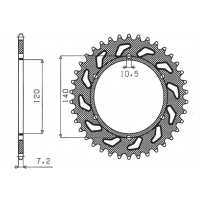 SUNSTAR ZĘBATKA TYLNA 5301 39 KAWASAKI ZR 750 ZEPHYR 91-99,W 650 99-06 (JTR498.39) (ŁAŃC. 525) (530139JT)