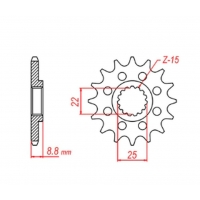 MTX PARTS ZĘBATKA PRZEDNIA 1248 14 KTM SX/EXC '91-'22 (JTF1901.14) (ŁAŃC. 520)