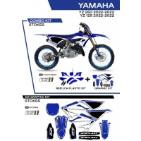 UFO KOMPLET PLASTIKÓW YAKIT324999 PLUS KOMPLET NAKLEJEK (OKLEIN) YAMAHA YZ 125/250 '22 W ZESTAWIE PRZEDNIA TABLICA (YA04860) ORA