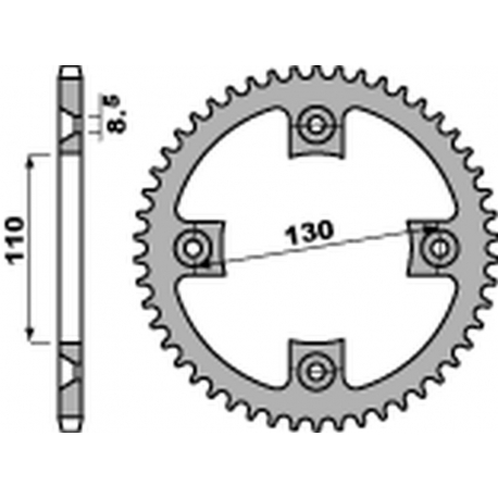 PBR ZĘBATKA TYLNA 4306 50 C45 HONDA CR 80/85 '85-'07 (JTR215.50) (ŁAŃC. 420) (STD.+1)