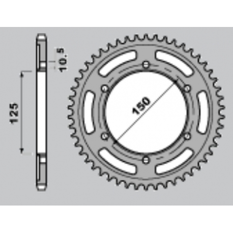 PBR ZĘBATKA TYLNA 4454 44 C45 KTM 950/990/1050/1090/1190/1290 ADVENTURE/SUPER ADVENTURE (JTR899.44) (ŁAŃC.525)