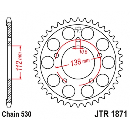 JT ZĘBATKA TYLNA 4448 50 YAMAHA R6 '99-'02 (444850JT) (ŁAŃC. 530)