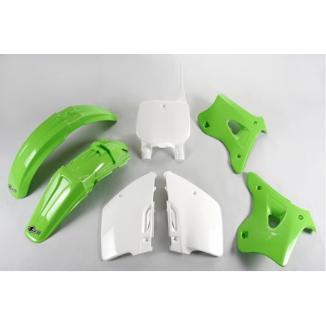 UFO KOMPLET PLASTIKÓW KAWASAKI KX 125 '96-'98, KOLOR OEM (ZIELONY/BIAŁY) (KA192E999)