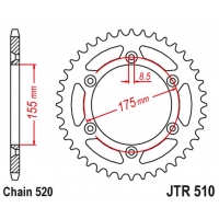 JT ZĘBATKA TYLNA 1503 46 HUSQVARNA 125/250 WRK '88-89', CAGIVA 125/250 WMX '85-88' (150346JT) (ŁAŃC.520)