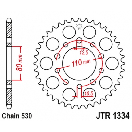 JT ZĘBATKA TYLNA 334 39 HONDA VF 750C MAGNA '94-'04 (RC43) (33439JT) (ŁAŃC. 530)