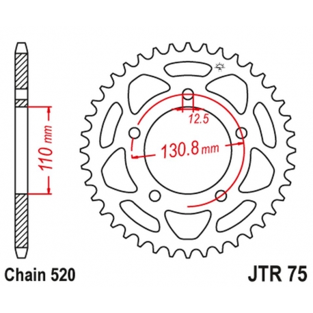 JT ZĘBATKA TYLNA 4586 45 BMW S 1000 RR '09-20' (458645JT) (ŁAŃC.520) KONWERSJA