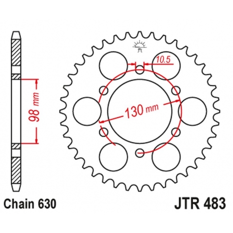 JT ZĘBATKA TYLNA 483 35 KAWASAKI Z 900 '73-76' (485335JT) (ŁAŃC.630)