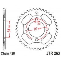 JT ZĘBATKA TYLNA 263 42 HONDA CT 100 '86-94' PEUGEOT 110 VOX '13', KYMCO 110/125/150 (26342JT) (ŁAŃC.428) NA ZAMÓWIENIE