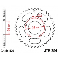 JT ZĘBATKA TYLNA 254 50 HONDA CBF 250 '04-'07 (25450JT) (ŁAŃC. 520)