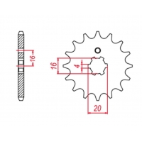 GROSSKOPF PROMOCJA ZĘBATKA PRZEDNIA 560 15 KAWASAKI KX 60 '83-'01, KX 65 '00-'20, KX 80, KX 85 '01-'20, KX 100 '89-'21' SUZUKI R