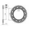 SUNSTAR ZĘBATKA TYLNA 4365 43 SUZUKI DR 650 SE '96-'12 (JTR1791.43) (ŁAŃC. 525) (436543JT)