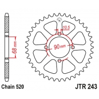 JT ZĘBATKA TYLNA 256 42 HONDA MTX 200 '83-86' (25642JT) (ŁAŃC.520