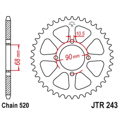 JT ZĘBATKA TYLNA 256 42 HONDA MTX 200 '83-86' (25642JT) (ŁAŃC.520