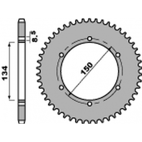 PBR ZĘBATKA TYLNA 463 46 C45 KAWASAKI KMX 125 '86-'03, KMX 200 '88-'92 (JTR463.46) (ŁAŃC. 428) (STD.-4)