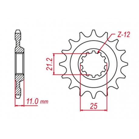 GROSSKOPF PROMOCJA ZĘBATKA PRZEDNIA 727 13 HUSQVARNA CR 250 '00-'05, TC 250 '04-'05, TE 250 '04-'10, WR 250 '99-'12, TE 450 '06-