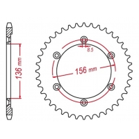 MTX PARTS ZĘBATKA TYLNA 4365 43 SUZUKI DR 650 SE '96-'12 (JTR1791.43) (ŁAŃC. 525)