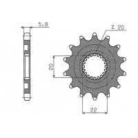 SUNSTAR ZĘBATKA PRZEDNIA 2103 12 YAMAHA YZF 250 '01-'17, WRF 250 '01-'17 (JTF1590.12) (ŁAŃC. 520) (210312JT)