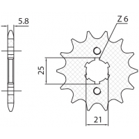 SUNSTAR ZĘBATKA PRZEDNIA 2076 13 YAMAHA XV 125 VIRAGO '97-'01 (JTF1573.13) (ŁAŃC. 520) (207613JT)