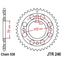 JT ZĘBATKA TYLNA 246 41 HONDA CB 250 N '78-'82 (24641JT) (ŁAŃC.530)