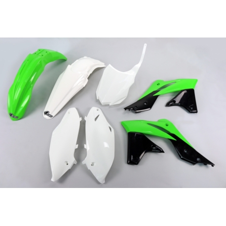 UFO KOMPLET PLASTIKÓW KAWASAKI KXF 250 '13-'16 KOLOR OEM '14-'15 (ZIELONY/BIAŁY/CZARNY) (KA221E999)