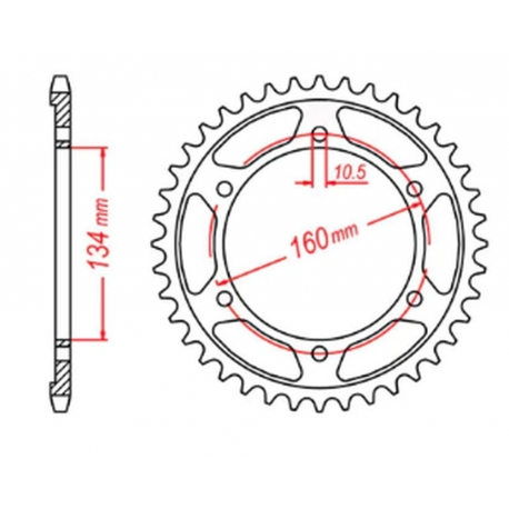 MTX PARTS ZĘBATKA TYLNA 4405 42 HONDA CBR 600RR '03-'06 (PC37) (JTR1307.42) (ŁAŃC. 525)