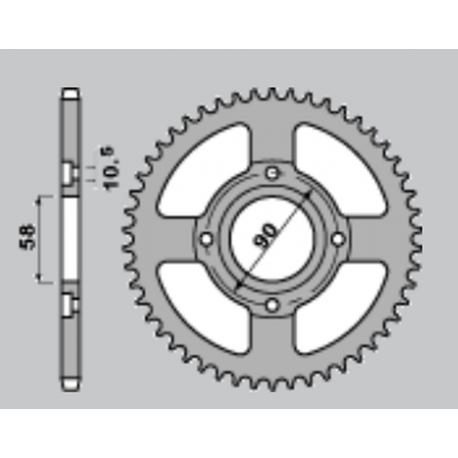 PBR ZĘBATKA TYLNA 279 45 C45 KTM 125 DUKE 11-13 (JTR273.45) (ZAMIENNA Z 4668 45) (ŁAŃC. 520) (OTWÓR 8,5MM)