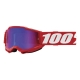 PROMOCJA 100 PROCENT GOGLE MODEL ACCURI 2 YOUTH JUNIOR RED - NEON RED/BLUE LENS - KOLOR CZERWONY SZYBKA NIEBIESKIE/CZERWONE LUST