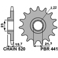 PBR ZĘBATKA PRZEDNIA 441 15 YAMAHA XT 600 '89-'98, XTZ 660 '91-'98 (JTF577.15) (ŁAŃC. 520) (44115JT)