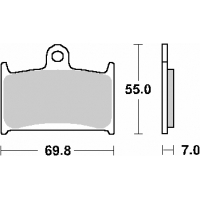 SBS KLOCKI HAMULCOWE KH145 / KH236 STREET STANDART CERAMIC SUZUKI GSF 1200 BANDIT '97-'00, RF 900 '94-'97 KOLOR CZARNY