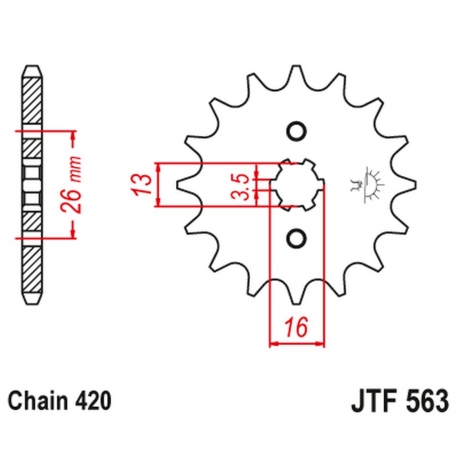 JT ZĘBATKA PRZEDNIA 415 11 SUZUKI TS 50, YAMAHA DT 50MX (41511JT) (ŁAŃC. 420)