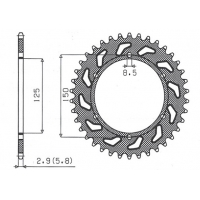 SUNSTAR ZĘBATKA TYLNA 899 52 KTM SX/EXC (JTR897.52) (ŁAŃC. 520) (89952JT)