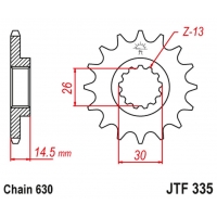 JT ZĘBATKA PRZEDNIA 335 15 HONDA CB 750 F/K '77-78' (33515JT) (ŁAŃC. 630) NA ZAMÓWIENIE