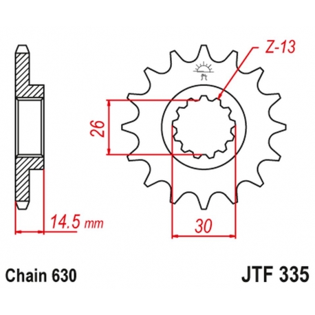 JT ZĘBATKA PRZEDNIA 335 15 HONDA CB 750 F/K '77-78' (33515JT) (ŁAŃC. 630) NA ZAMÓWIENIE