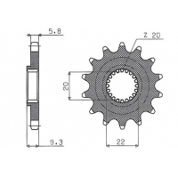 SUNSTAR ZĘBATKA PRZEDNIA 2146 13 KAWASAKI KXF 250 '06-'17 (JTF1446.13) (ŁAŃC. 520) (214613JT)