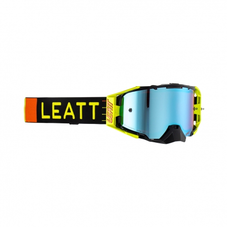 LEATT GOGLE VELOCITY 6.5 IRIZ GOGGLE CITRUS BLUE UC 26% - KOLOR CZARNY/ŻÓŁTY FLUO/POMARAŃCZOWY SZYBKA LUSTRZANA NIEBIESKA/RÓŻOWA