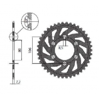 SUNSTAR ZĘBATKA TYLNA 3560 45 APRILIA SX 125 '08-'12, MX 125 '04-'07 (JTR22.45) (ŁAŃC. 520) (356045JT)