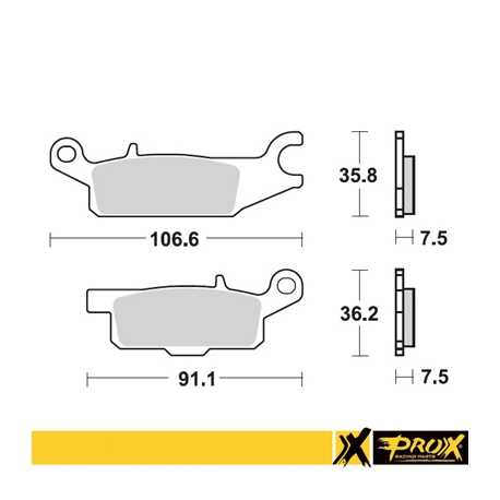 PROX KLOCKI HAMULCOWE KH443 YAMAHA YFM 550 GRIZZLY '11-14, YFM 700 GRIZZLY '07-18 PRZÓD LEWY