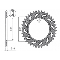 SUNSTAR ZĘBATKA TYLNA 1027 41 DUCATI 750SS '91-'98, 900 '92-'98 (JTR735.41) (ŁAŃC. 520) (102741JT) - WYPRZEDAŻ