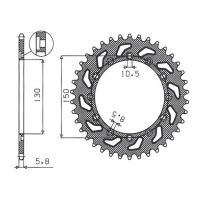 SUNSTAR ZĘBATKA TYLNA 236 50 / 245 50 HONDA NX 650 95-01, YAMAHA XJ 6 09-15, YAMAHA WR 250R '08-'10, APRILIA RX SIX DAYS 125 '90