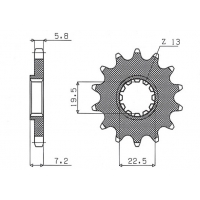 SUNSTAR ZĘBATKA PRZEDNIA 434 16 SUZUKI GN 400 '80-'82, DR 400 '80-'83 (JTF434.16)* (ŁAŃC. 520) (43416JT)