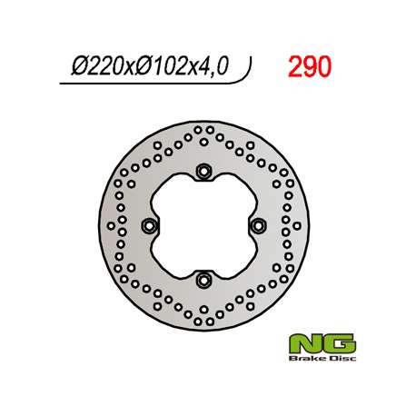 NG TARCZA HAMULCOWA TYŁ APRILIA RS 50 (99-05), TUONO 50`03-07 (220X102X4) (5X8,5MM)