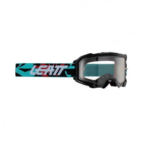 LEATT GOGLE VELOCITY 4.5 GOGGLE FUEL CLEAR 83% - KOLOR CZARNY/NIEBIESKI/CZERWONY SZYBKA PRZEŹROCZYSTA