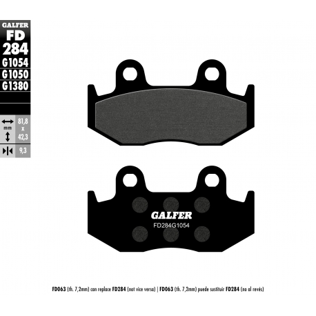 GALFER KLOCKI HAMULCOWE KH323 PÓŁMETALICZNE (GRUBOŚĆ 9,2 MM)