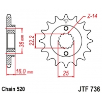 JT ZĘBATKA PRZEDNIA 490 13 DUCATI MONSTER 600/750/900 (49013JT) (ŁAŃC. 520)