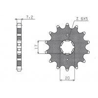 SUNSTAR ZĘBATKA PRZEDNIA 2037 17 HONDA XLR 125 CBR 125 (+2), CLR 125 (JTF1264.17) (ŁAŃC. 428) (203717JT)