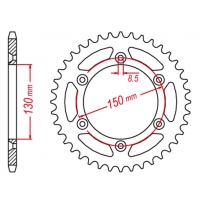 GROSSKOPF PROMOCJA ZĘBATKA TYLNA ALUMINIOWA KOLOR CZARNY 270 51 (27050) YAMAHA YZ/YZF '99-'21, WRF '01-'21 (JTR251.51) (ŁAŃC. 52