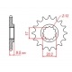 MTX PARTS ZĘBATKA PRZEDNIA 7005 14 KTM SX 65 '98-'18 (JTF1906.14) (ŁAŃC. 420)