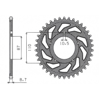 SUNSTAR ZĘBATKA TYLNA 824 48 SUZUKI VZ 800 MARAUDER (97-04) (JTR829.48) (ŁAŃC. 530) (82448JT)