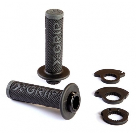 X-GRIP MANETKI BRAAAAP GRIPS LOCK-ON-GRIP GREY KOLOR SZARY Z ADAPTERAMI ROLGAZU